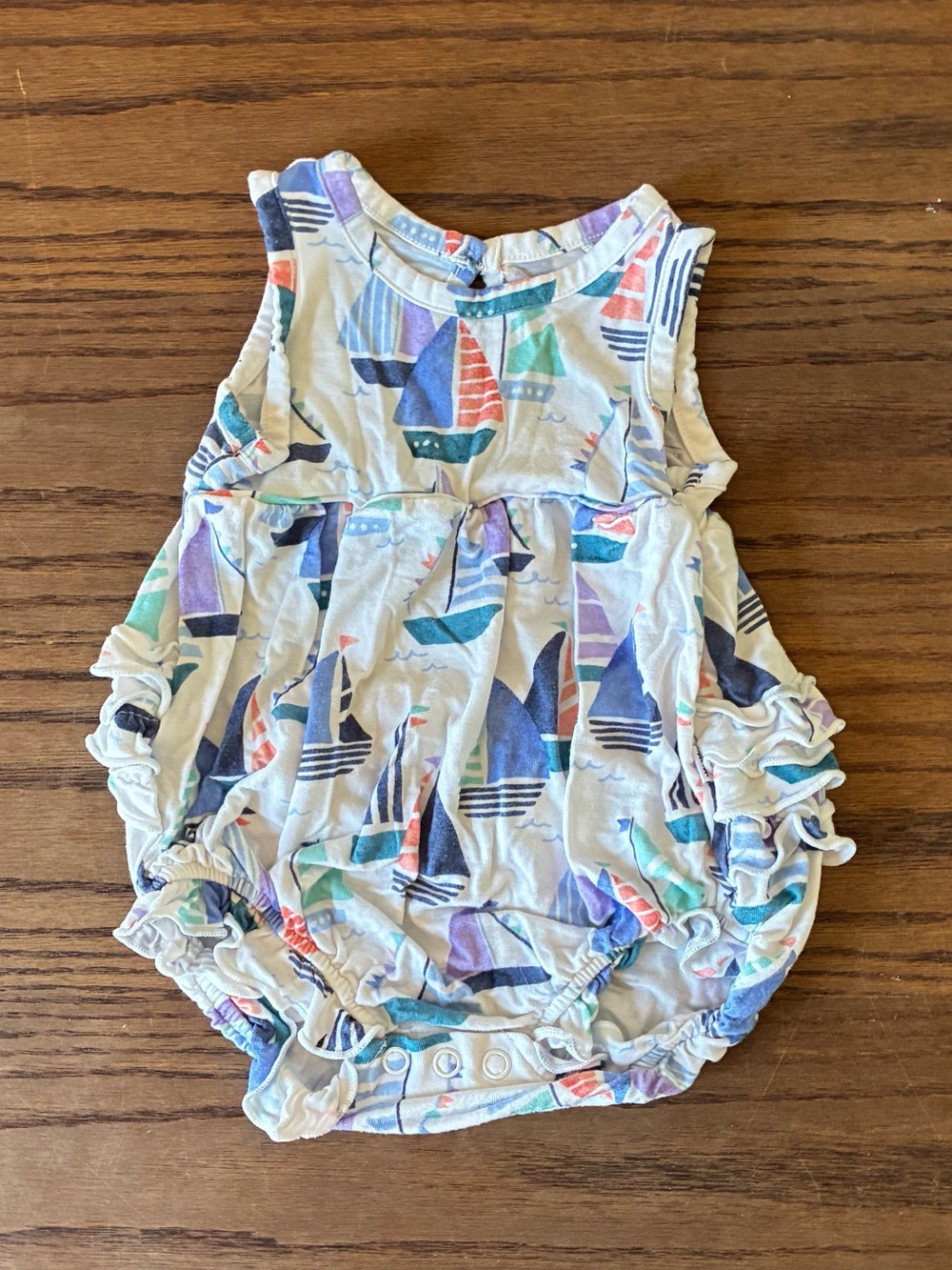 Little Sleepies Bamboo Bubble Romper - Sailboats - 0-3M